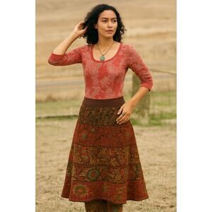 Peruvian Connection Pink Stretchy Floral Blouse Shirt Top Flowers XS Extra Small